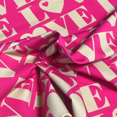 French Terry | byGraziela | LOVE Schriftzug | pink